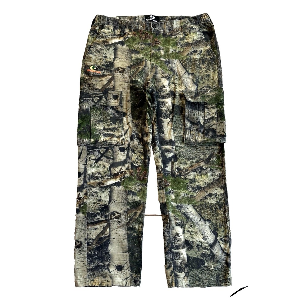 Mossy Oak Camo Tactical Pants Mens L 39" x 32" Mountain Country Cargo Pocket
